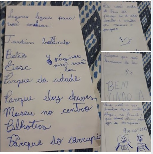 menina de 9 anos desenha guia de passeios em jundiai para amigo venezuelano